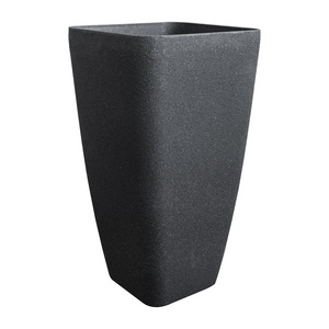 Wholesale outdoor indoor garden decor plastic square large plant pot tall angled planters