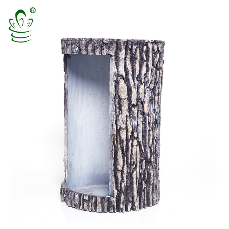 Horizontal birch bark flower pot driftwood planter pot for plants home garden decor