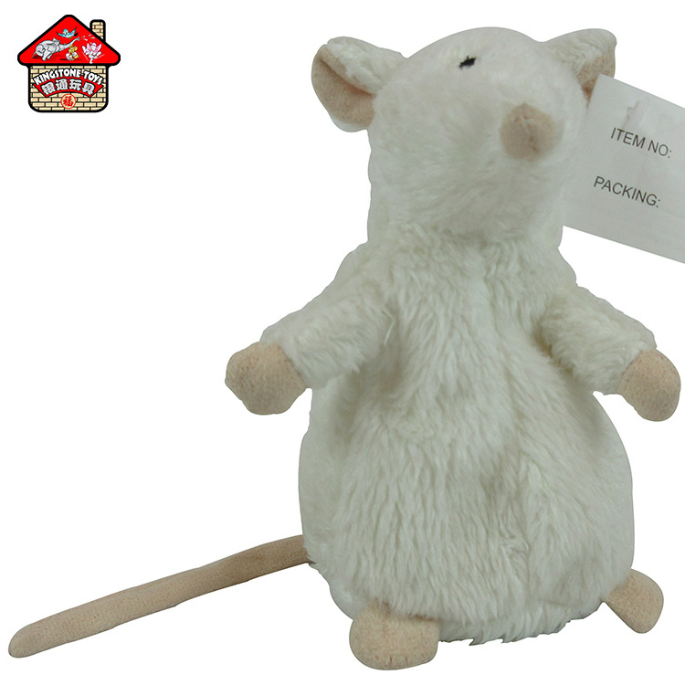 Baby white plush mouse toy stuffed realistic animal toy little rat for Kids' gift