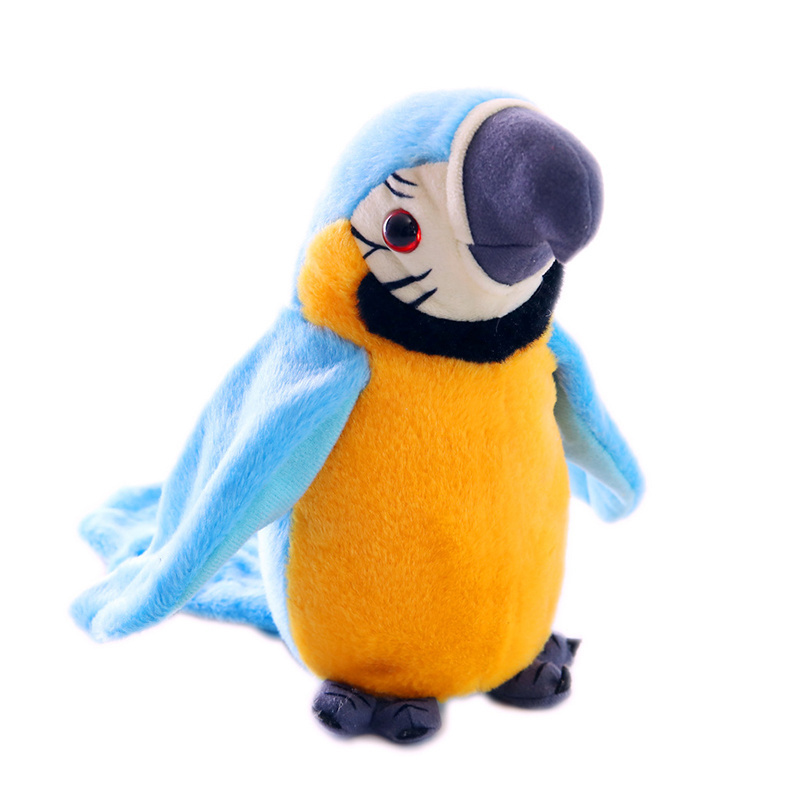 Repeat Stuffed Animal Plush Toy Macaw Funny Learning Electronic Record Animated Bird Shake Wing Talking Parrot Baby Toy