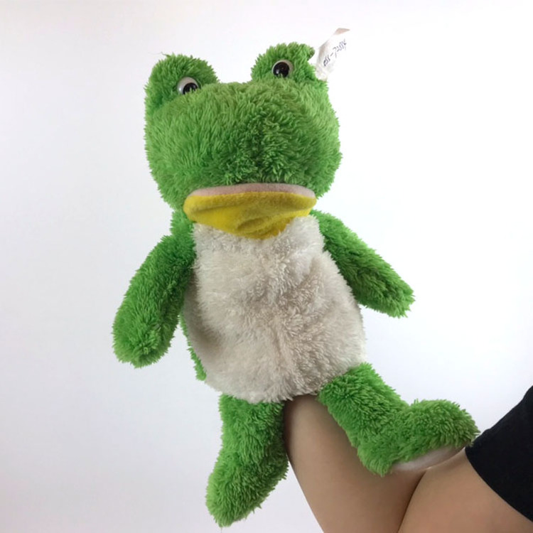 Brand new plush toy frog hand puppet with sound