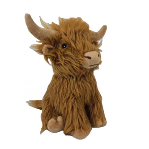 Wholesale New Design Custom Long Hair Cattle Plush Highland cow Toy Cute Soft Stuffed  Hot Sale Yak