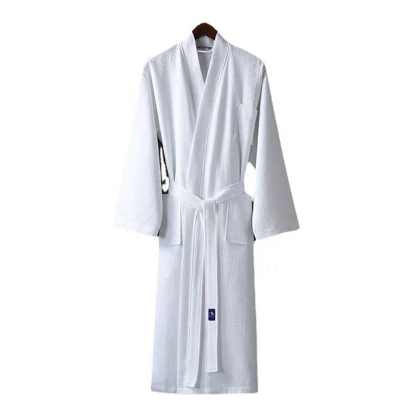 Luxury Hotel logo Spa Bath Robe Waffle Weave Bathrobe