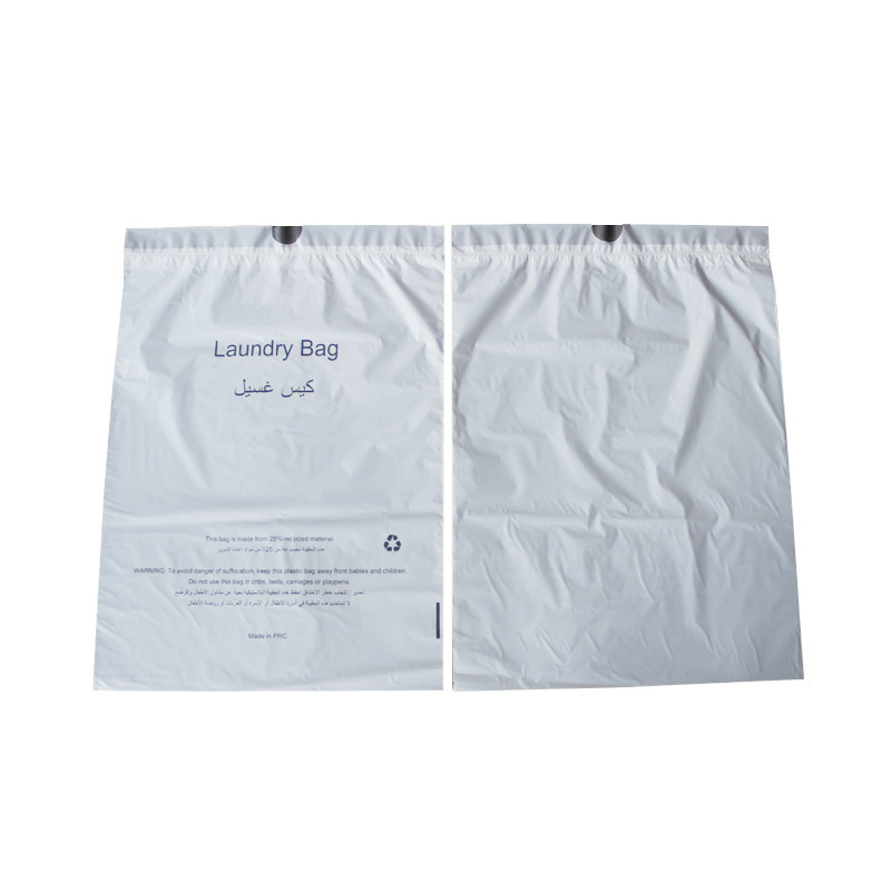 Wholesale Disposable Cheap Hotel PE Laundry Bag Drawstring Laundry Plastic Bag