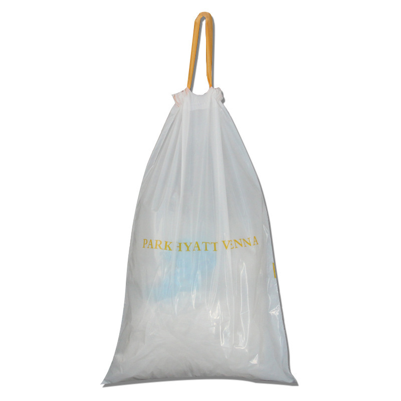 Wholesale Disposable Cheap Hotel PE Laundry Bag Drawstring Laundry Plastic Bag