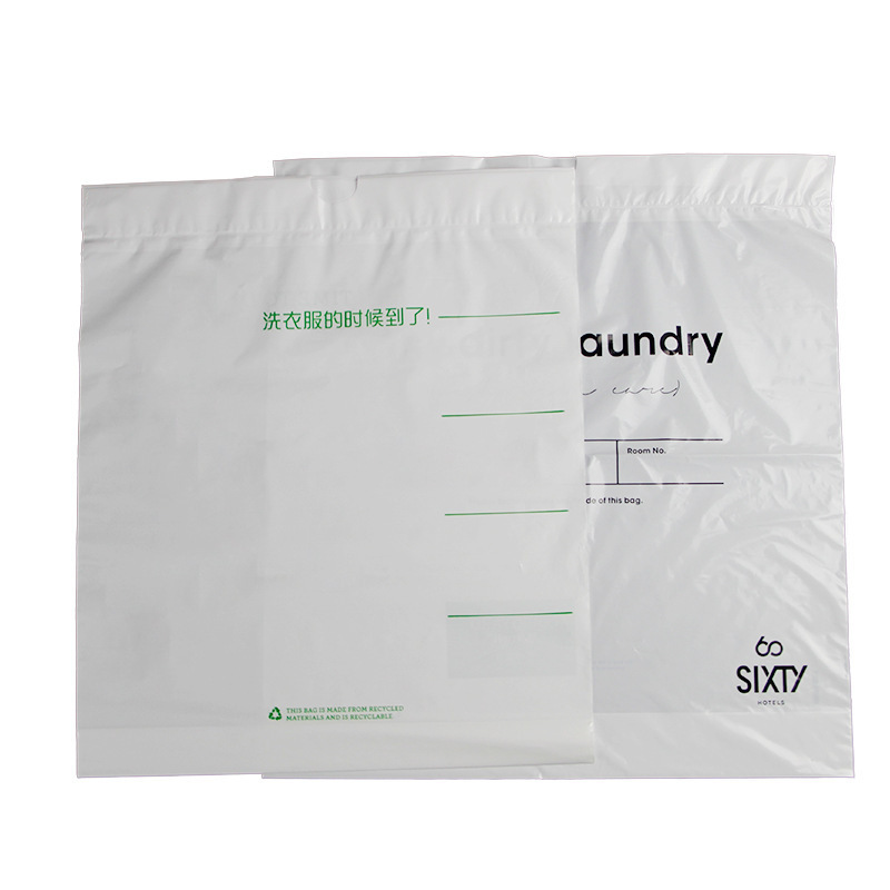 Wholesale Disposable Cheap Hotel PE Laundry Bag Drawstring Laundry Plastic Bag