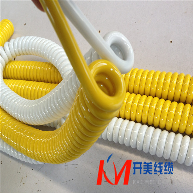 Customized 4*0.75 high elasticity coiled cable power spring wire spiral cable