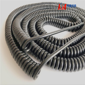 Customized 4*0.75 high elasticity coiled cable power spring wire spiral cable