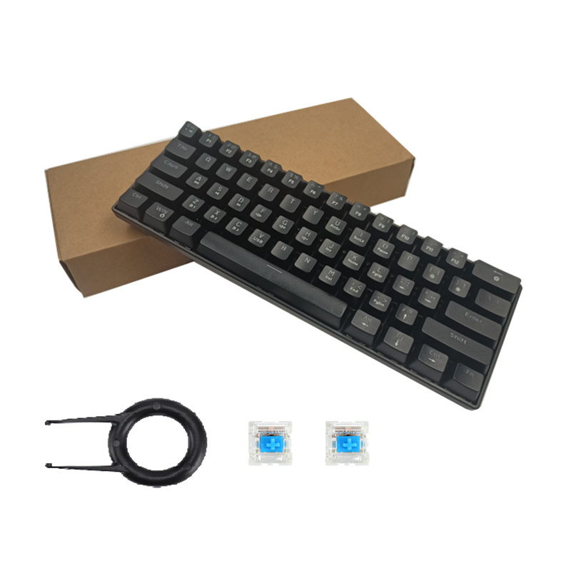 Wholesale 61 Keys Blue Black RGB Backlit Gamer Cool Gaming Ergonomic Design USB Wired Ajazz Hotswap Keyboard Mechanical