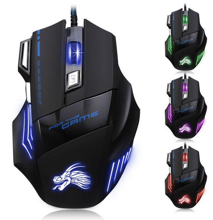 New High Performance Wired Computer LED USB Mouse 7 Bright Colors Showing in Turns RGB Gaming 1 Dollar Mouse USB