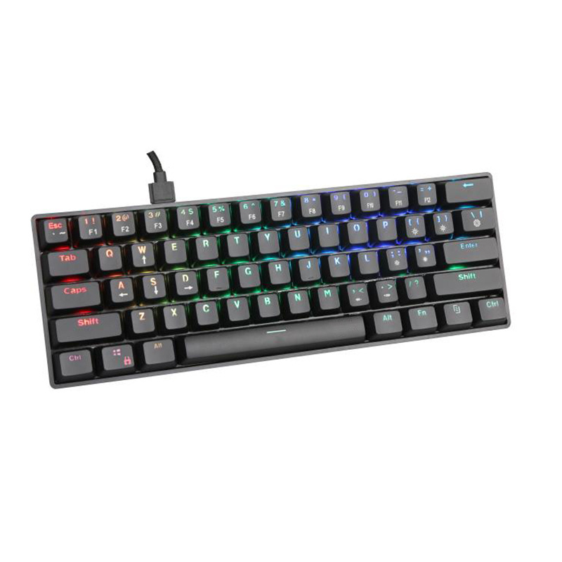 Wholesale 61 Keys Blue Black RGB Backlit Gamer Cool Gaming Ergonomic Design USB Wired Ajazz Hotswap Keyboard Mechanical