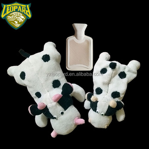 Cute plush animal shaped hot water bottles giant Mother and mini baby dairy cow double rubber hot water bags