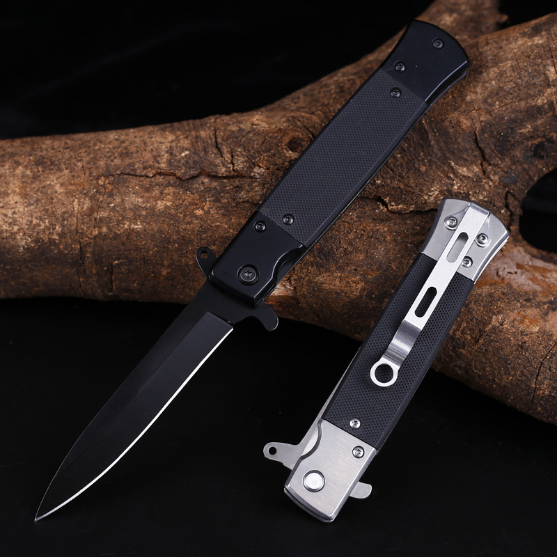 Outdoor high hardness survival portable self-defense knife multifunctional knife