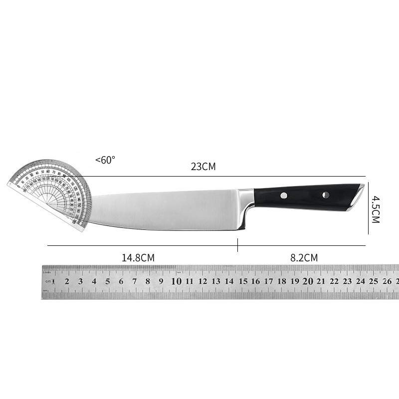 8-Inch German High Carbon Stainless Steel Chef's Knife with Rivets and Colored Wood Handle