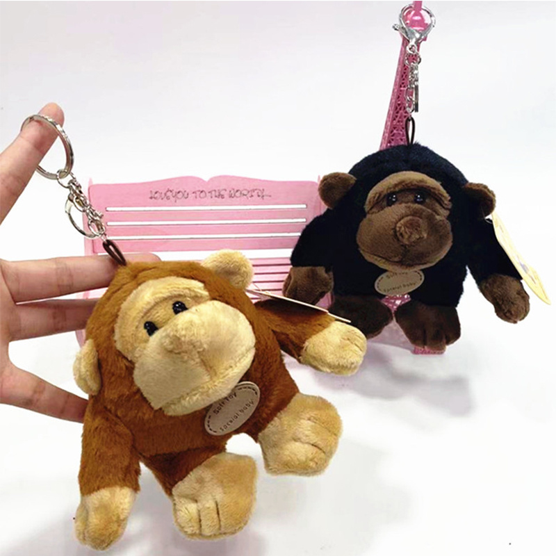 Plush Soft Toy Cute Animal Plush Keychain Orangutan Monkey Animals Keychains for Birthday Gift,H12CM