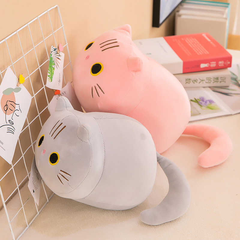 Stock Hot selling Cat pillow plush doll cute cat can add LOGO dolls can be customized plush toys pillow.