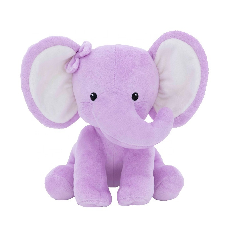 2022 Cute Super Soft Stuffed Animal Elephant Plush Purple elephant Wholesale Cuddly OEM Logo Design toutou elephant soft toy