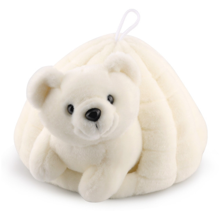 Stuffed Animals Polar  teddy Bear Two-Piece Polar Bear And Snow Cave Custom Soft plush toys