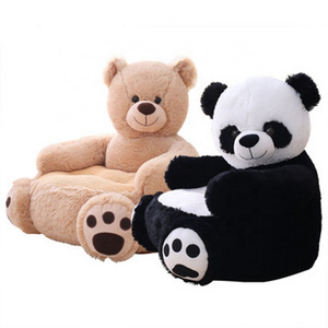 Custom  Cartoon Soft Cushion Pillow Round Plush Giant Teddy Bear Panda Safety Animal Sitting Sofa Seat Chair soft toys