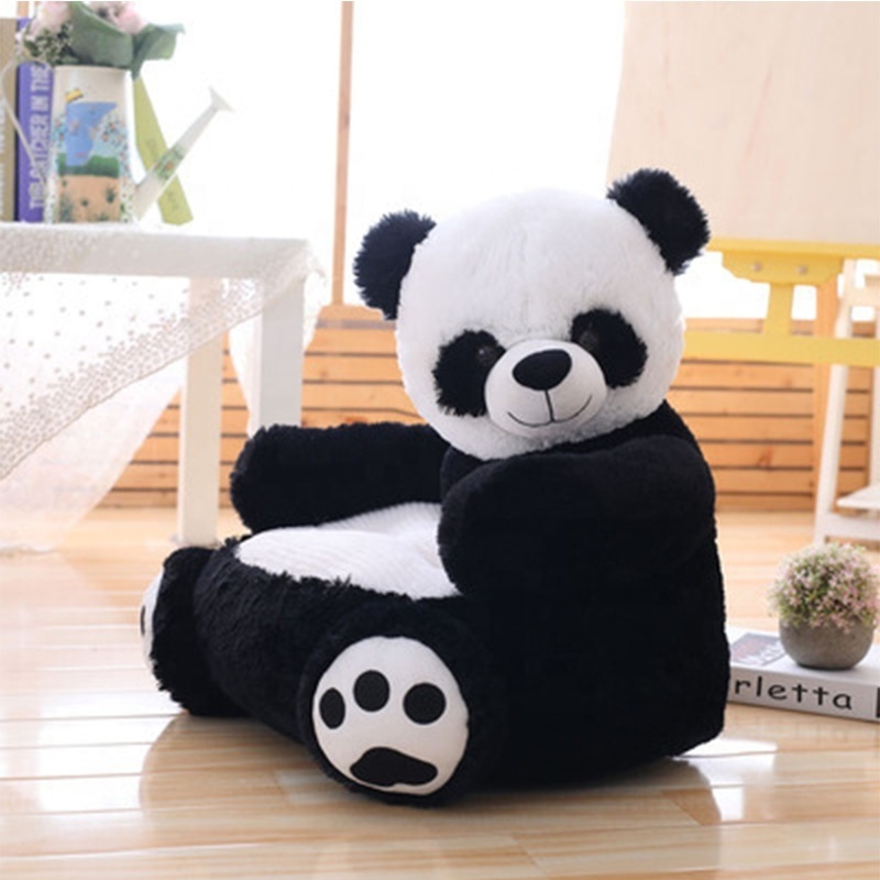 Custom  Cartoon Soft Cushion Pillow Round Plush Giant Teddy Bear Panda Safety Animal Sitting Sofa Seat Chair soft toys