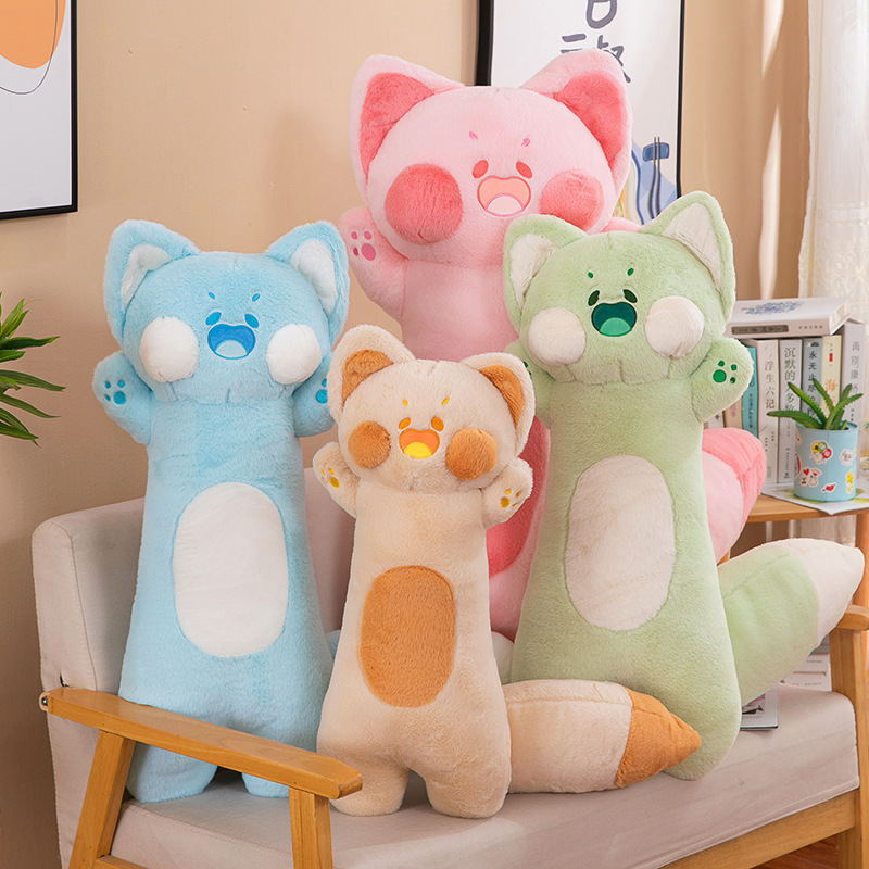 Big Sizes stuffed animal toys Cute Cat Plushie Sofa Cushion home decoration Soft Long body cat shape plush custom throw pillows.