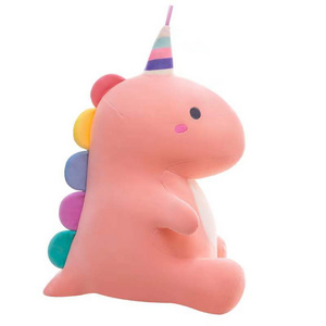 2022 new unicorn dinosaur plush toy doll unicorn hat gorgeous colorful candy color children's doll