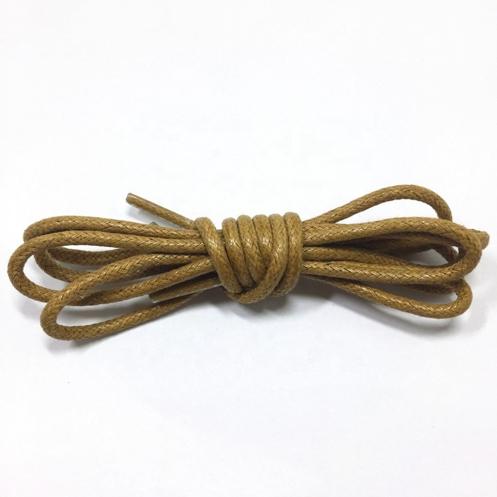 Wholesale leather shoes use many available colors custom long round white waxed shoe laces