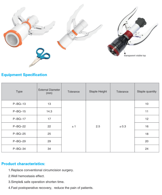 Disposable Circumcision Anastomat / hemorrhoid stapler