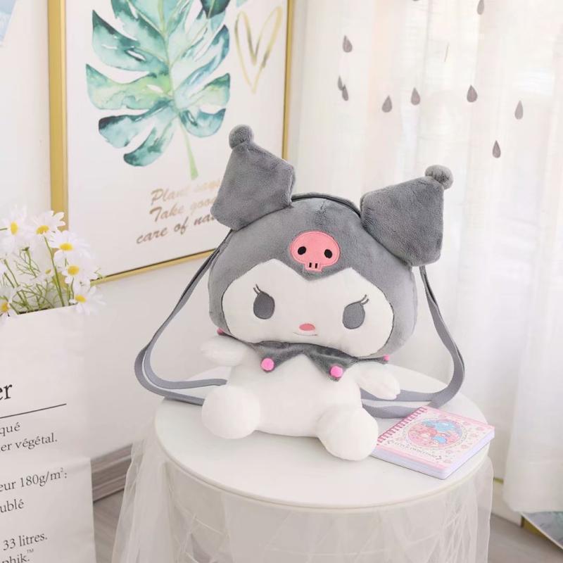 Cartoon Soft Toys My Bag Melody Kuromi Adjustable Anime Plush Backpack For Girl