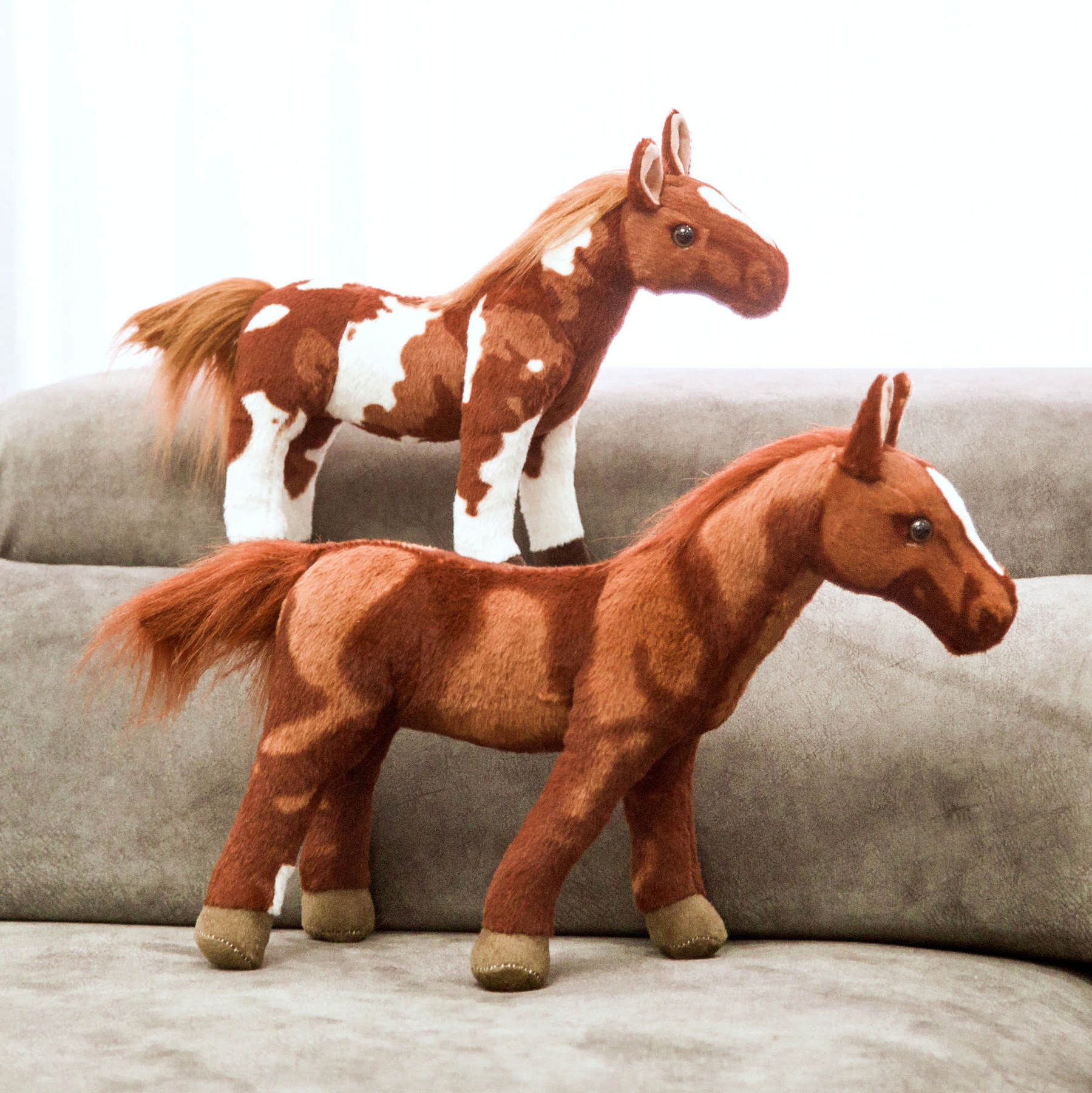 2021 factory wholesales vivid realistic wild stand stuffed horse plush doll animal toy home decoration children gift