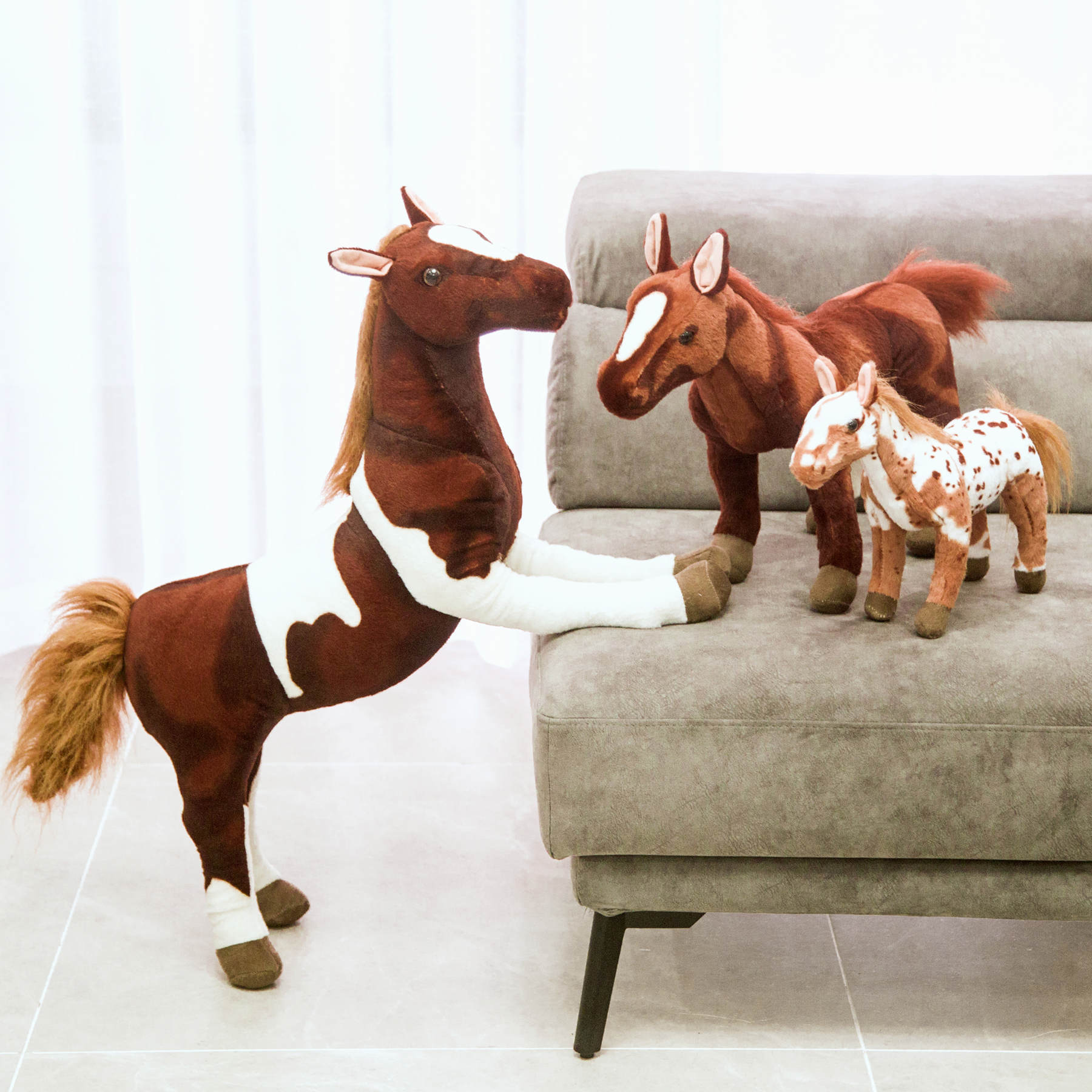 2021 factory wholesales vivid realistic wild stand stuffed horse plush doll animal toy home decoration children gift