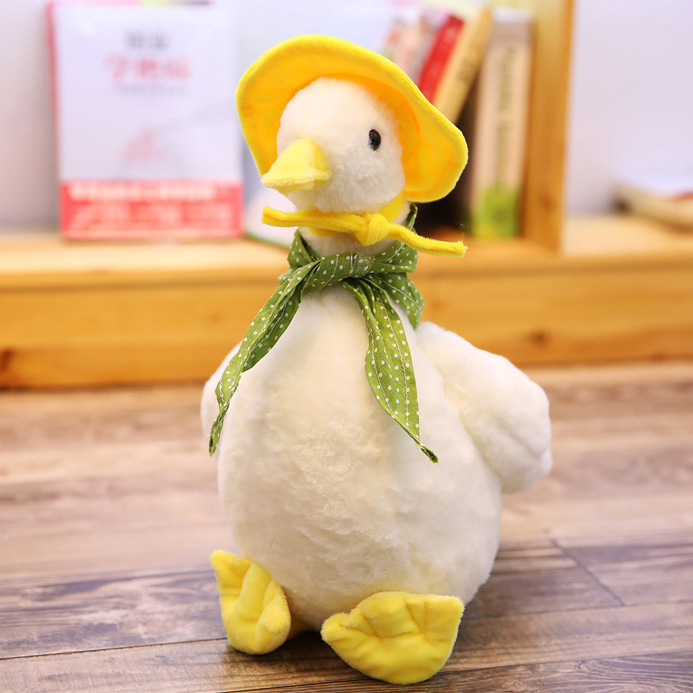 Custom Duck Stuffed Toy White Duck Plush Toys with Hat and Scarf