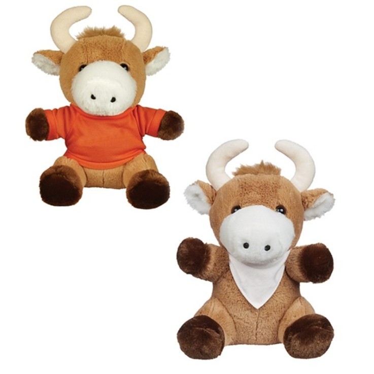 Cute Bull Stuffed Toy Soft Plush Toy Bull with Custom T-Shirt