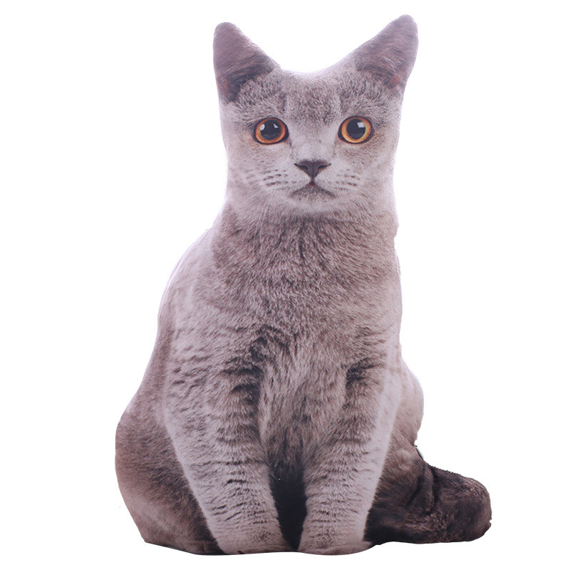 Wholesale 3d Cat Pillow Lifelike Plush Cat Shaped Pillow