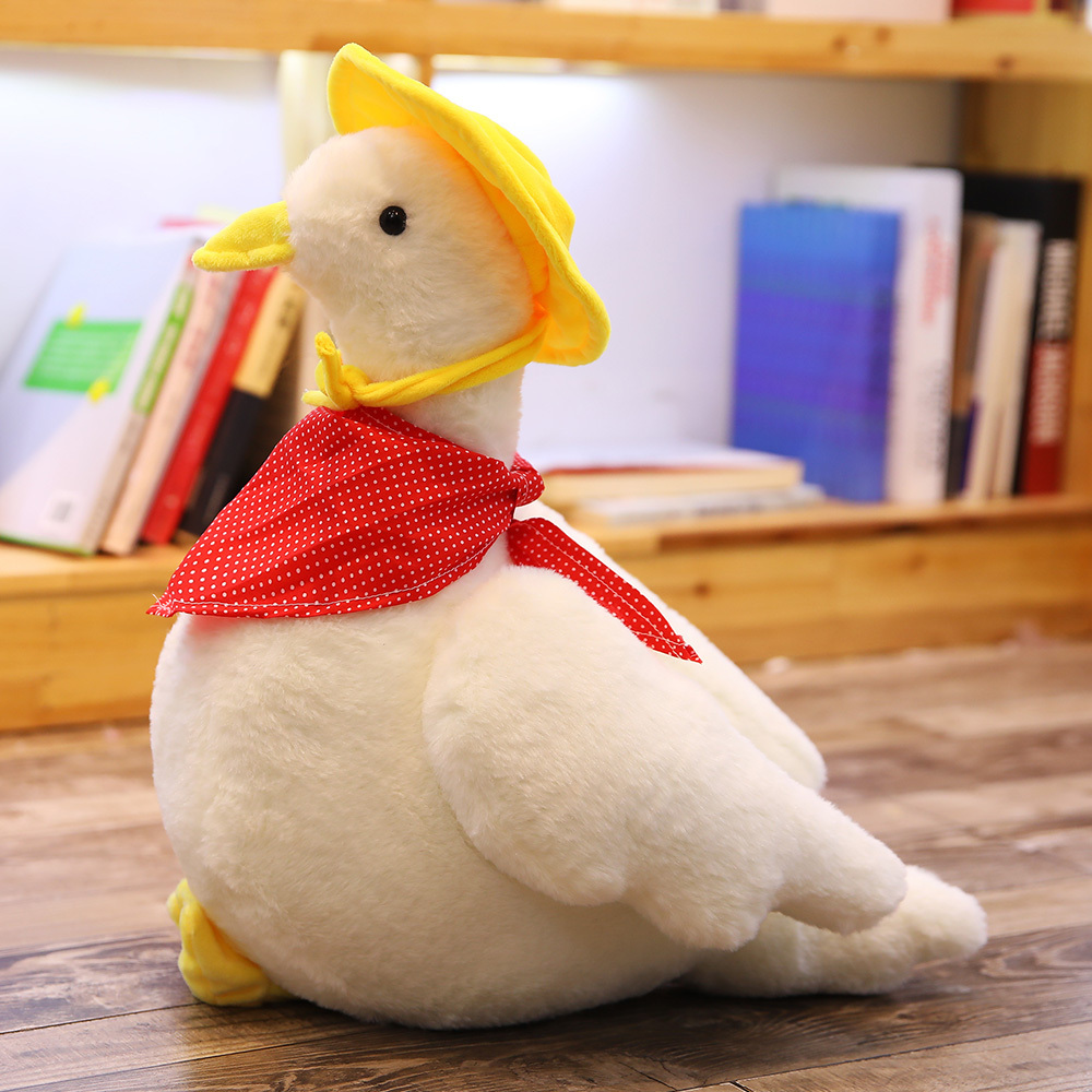 Custom Duck Stuffed Toy White Duck Plush Toys with Hat and Scarf