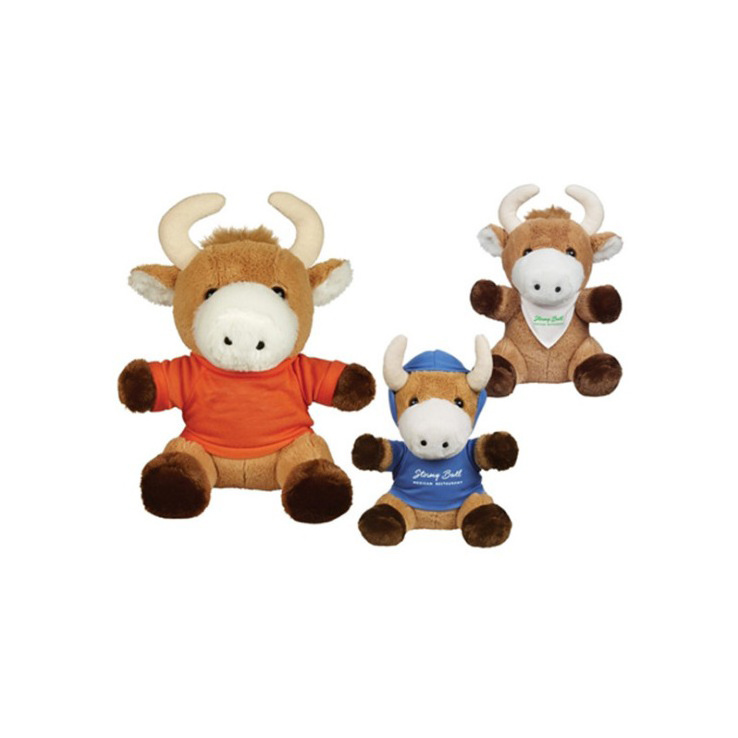 Cute Bull Stuffed Toy Soft Plush Toy Bull with Custom T-Shirt