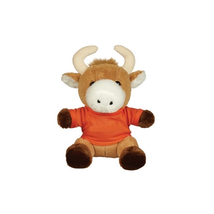 Cute Bull Stuffed Toy Soft Plush Toy Bull with Custom T-Shirt