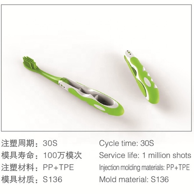 Creative Design Plastic Injection Portable Travelling Toothbrush Mould Tourism Toothbrush Mold with Steel S136