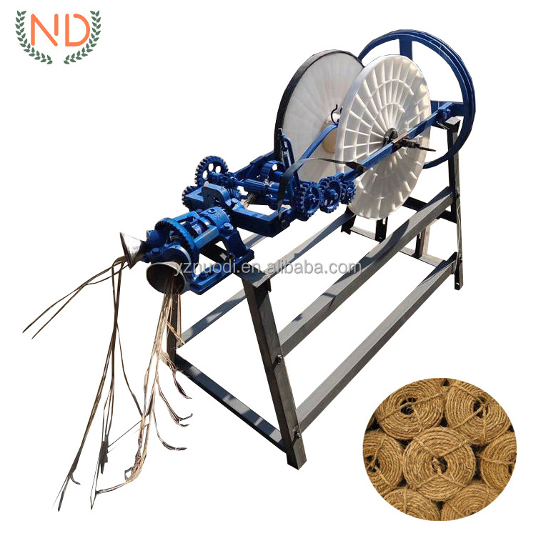 small 2 strands hay straw rope making knitting machine coconut fiber rope making machine