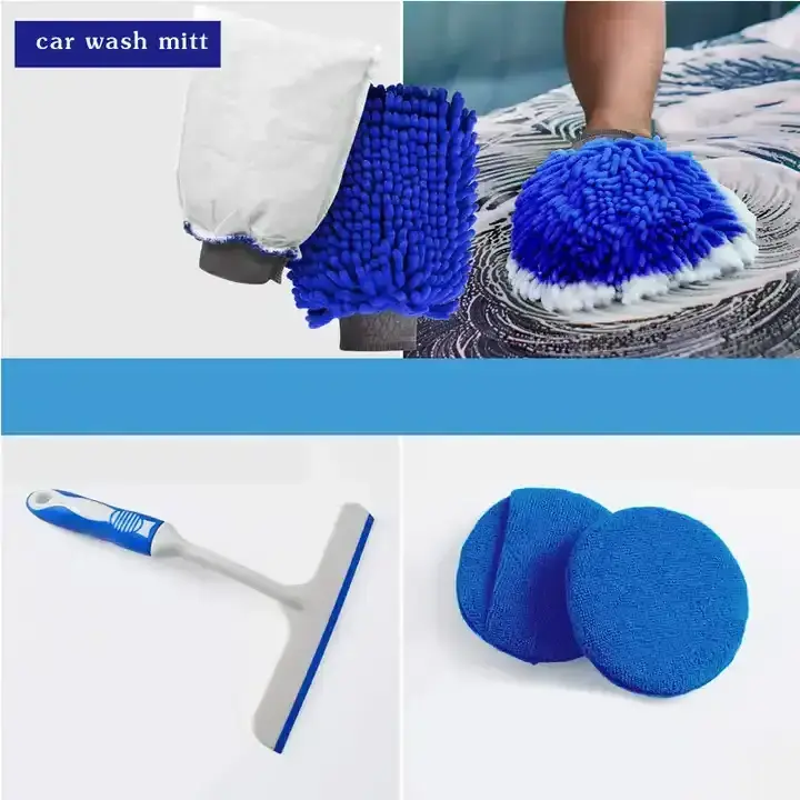 Portable 13PCS Car Wash Accessories Kit With Set bag  Car Cleaning Towel Sponge Brush Bucket Car Cleaning Tools Set