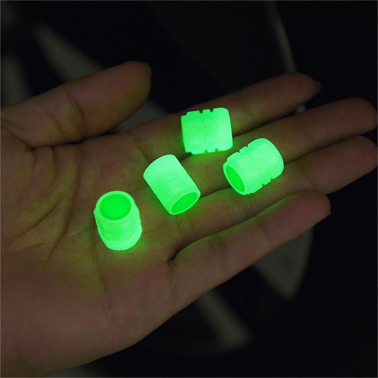 Car Glowing Tire Valve Cover Tyre Rim Stem Covers Fluorescent Night Glowing Dust-proof Decorative Motorcycle Bicycle Bike