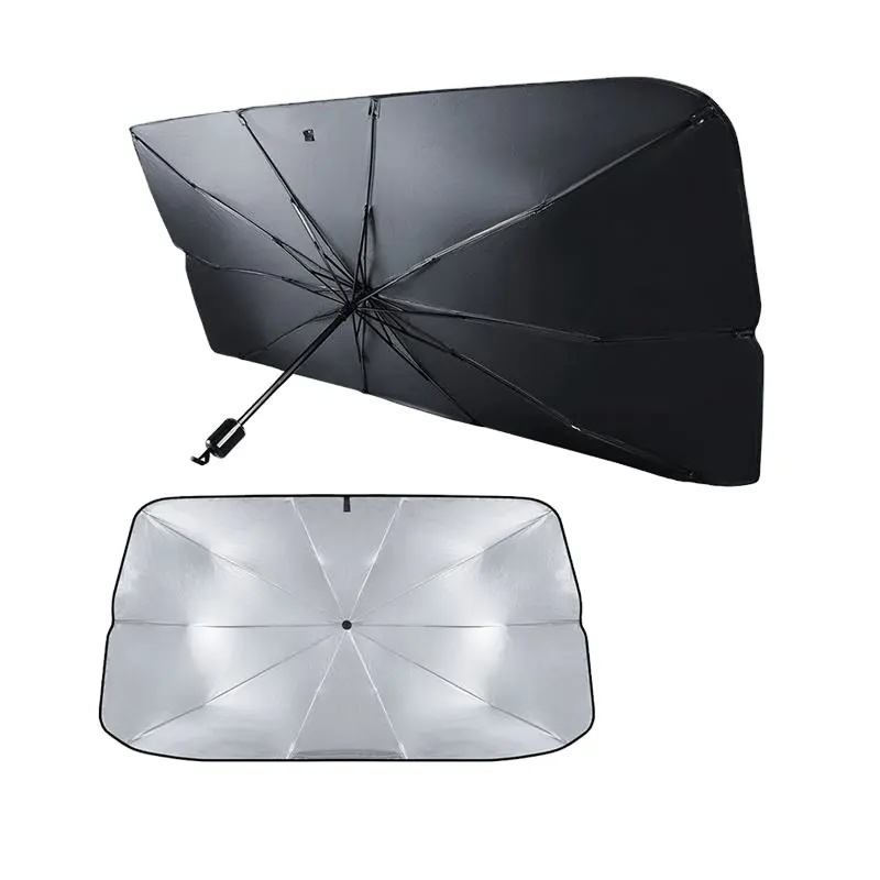 Wholesale Custom Logo 125cm 140cm UV Protection Sun Shade Interior Windshield Portable Car Foldable Sunshades Umbrella