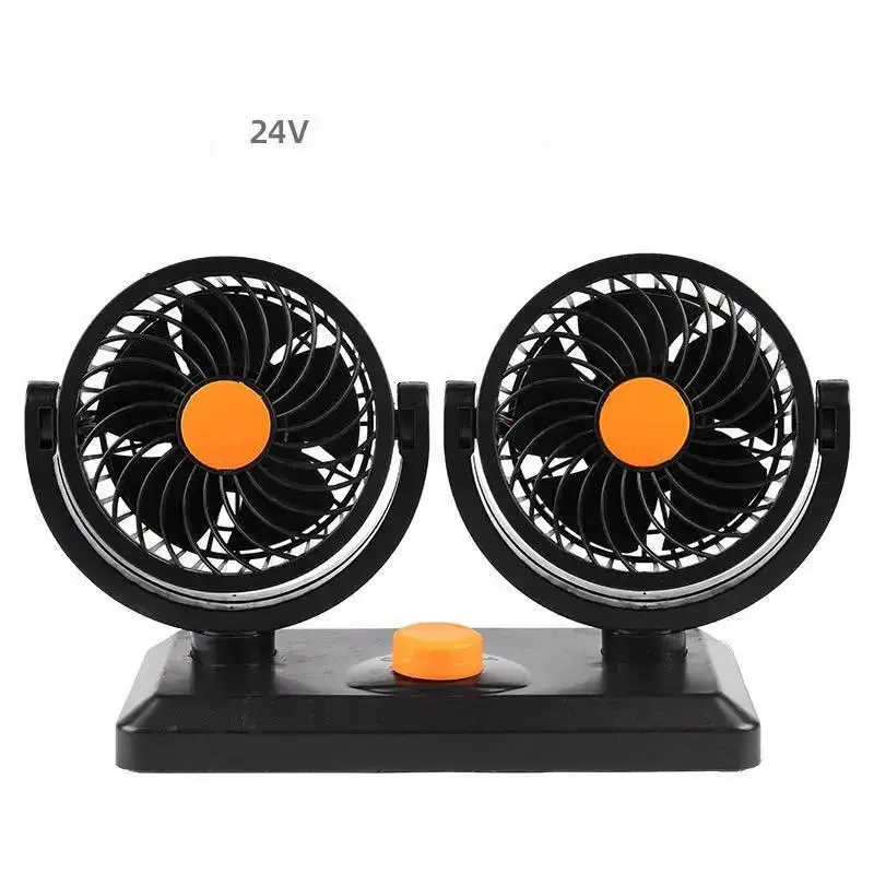 5V 24V 12V 360 Adjustable USB Truck Double Head Fan Independent button Car Cooling Car Dashboard  Large Wind Electric Car Fan