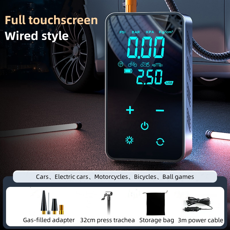 Multifunctional Air Pump Portable 3600mAh Wired Wireless Rechargeable Electric Cycle Bike Car Tire Inflator