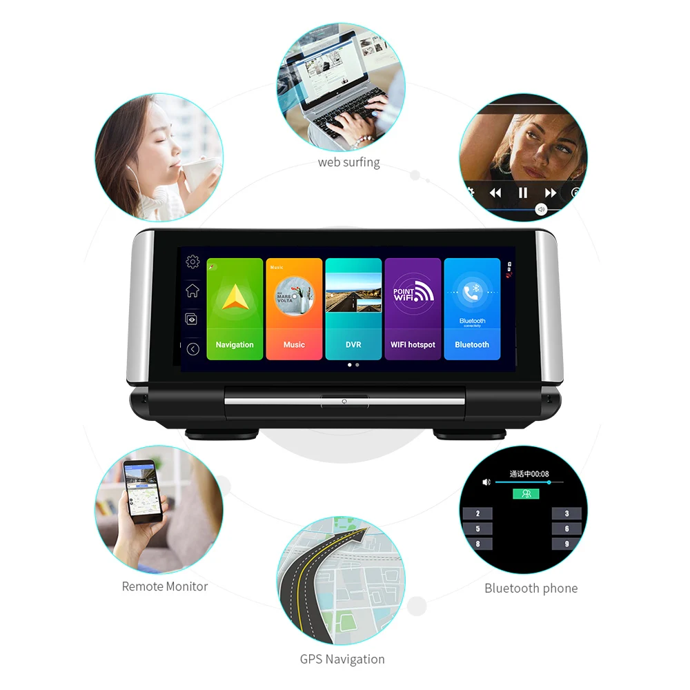 4G ADAS dashcam 6.86 inch car DVR 1080P Dash Camera Android GPS Navigation Dual Lens Foldable Car video recorder Factory