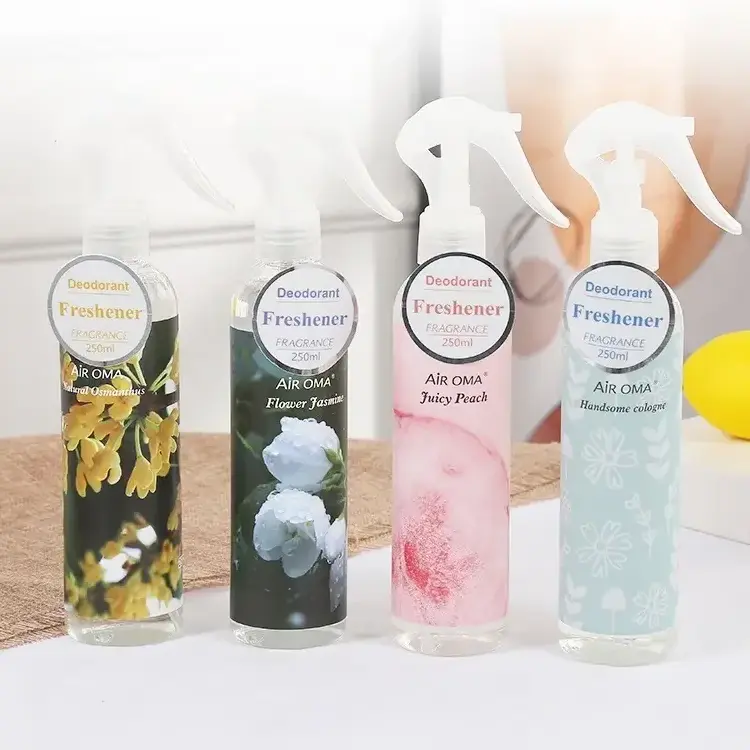 Custom 250ml Air Fresher Spray For Car And Home Heavy Duty Long Lasting Odor Eliminator For Strong Odor With 8 Fragrances