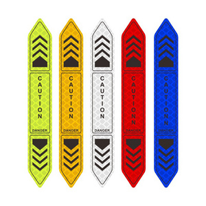 Car Door Night Reflective Rim Tape Warning Stickers  Red Blue Yellow  4 Pcs Caution  Door Stickers  Car Body Reflective Strip