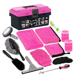 Factory Car Cleaning Wash Kit Interior Detailing Cleaner Kit with High Power Handheld Vacuum Brush Set Car Care Tools Pink