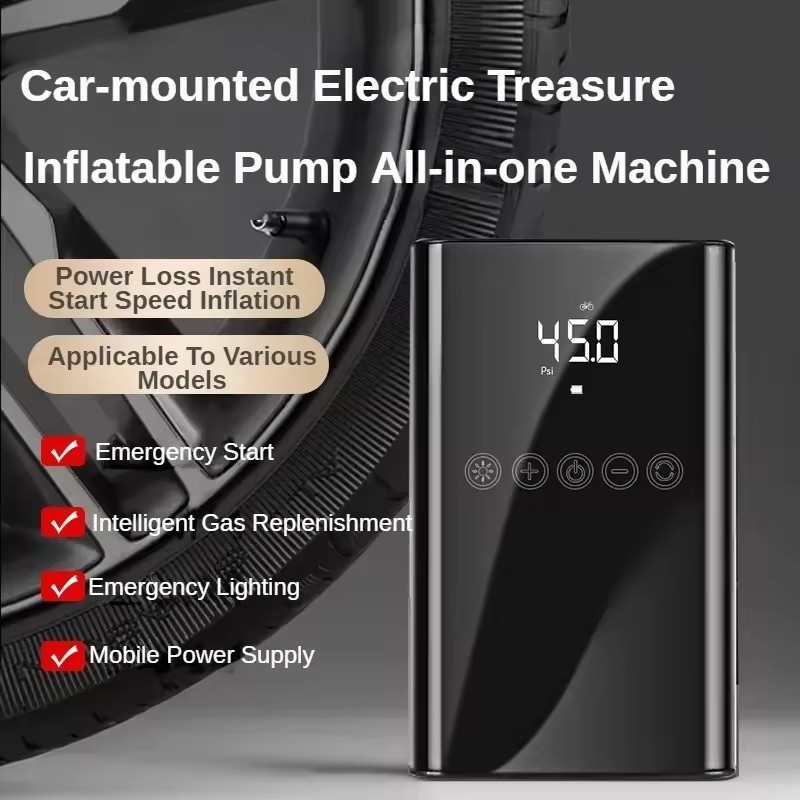 Car Jump Starter Air Pump With Emergency Lighting Portable Air Compressor 6000mAh Battery Starters Starting Auto Tyre Inflator