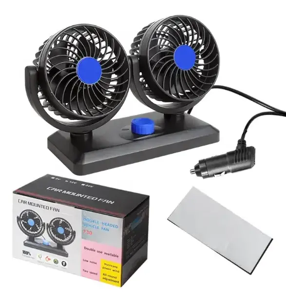 5V 24V 12V 360 Adjustable USB Truck Double Head Fan Independent button Car Cooling Car Dashboard  Large Wind Electric Car Fan